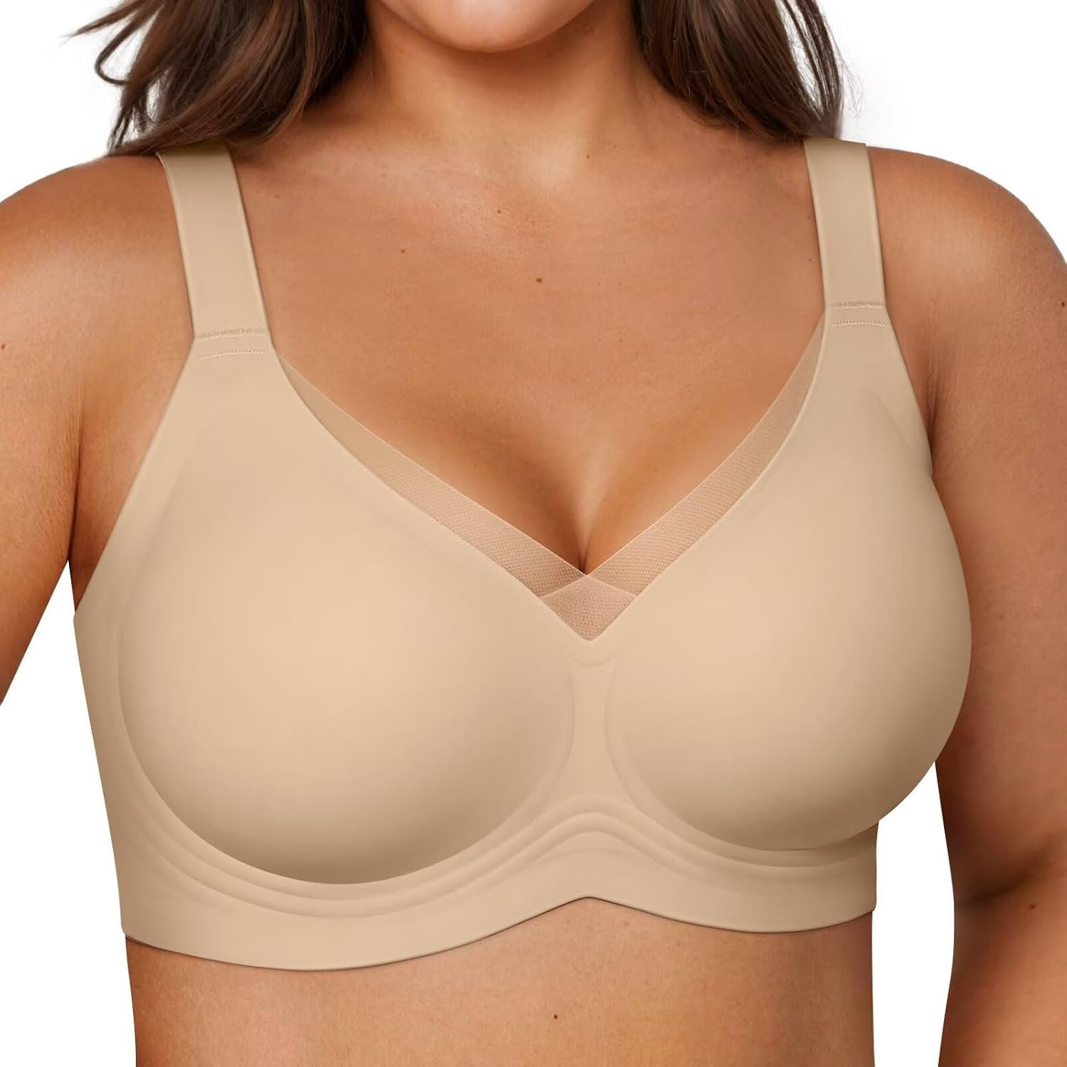Vertvie Wireless Bras for Women No Underwire Supportive Mesh Crossover Bra Seamless Push Up Full Coverage Everyday Bralettes - lunas-mystic-emporium.com Vertvie Wireless Bras for Women No Underwire Supportive Mesh Crossover Bra Seamless Push Up Full Coverage Everyday Bralettes