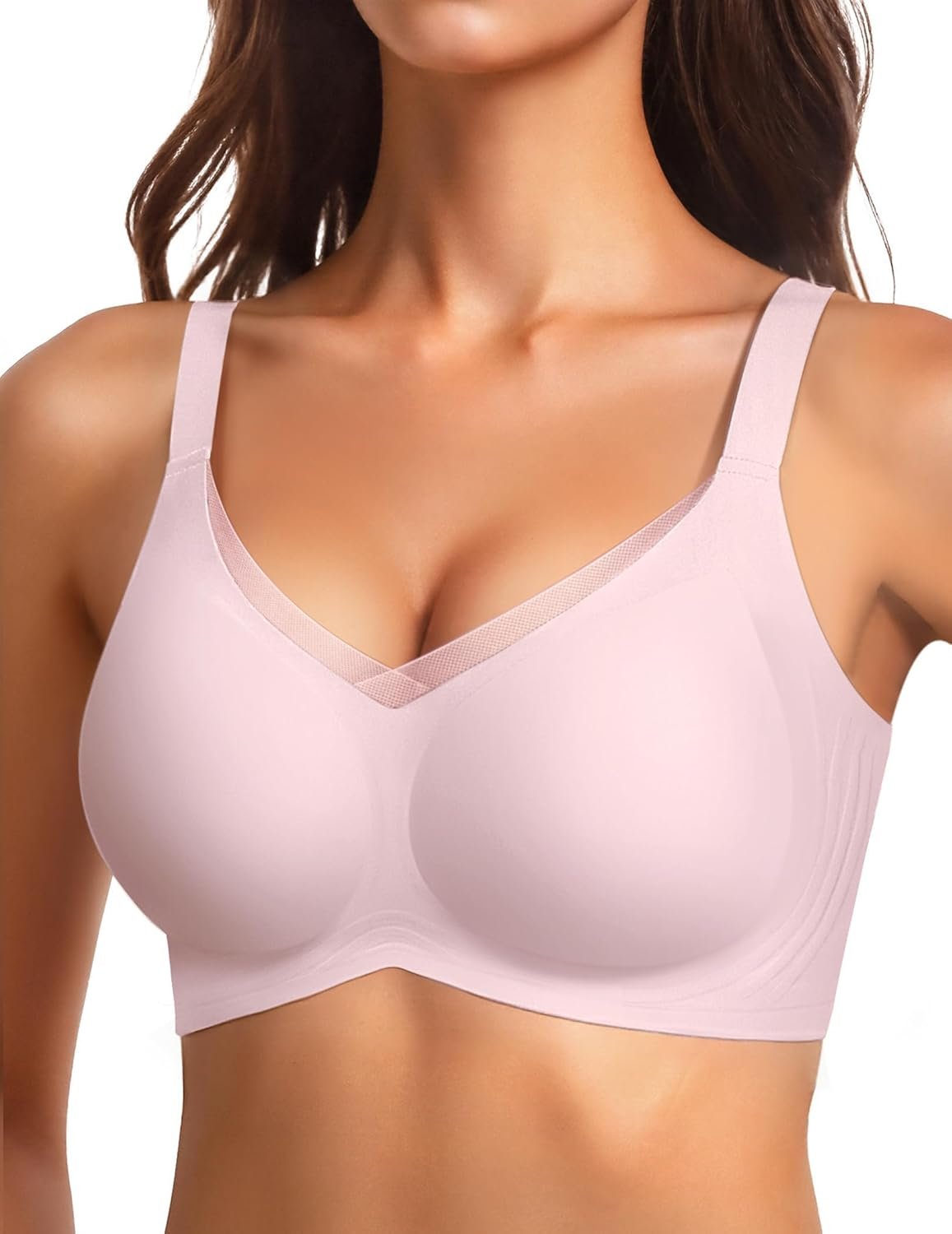 Vertvie Wireless Bras for Women No Underwire Supportive Mesh Crossover Bra Seamless Push Up Full Coverage Everyday Bralettes - lunas-mystic-emporium.com Vertvie Wireless Bras for Women No Underwire Supportive Mesh Crossover Bra Seamless Push Up Full Coverage Everyday Bralettes