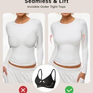 Vertvie Womens Seamless Jelly Bras No Underwire Comfort Push Up Bras Buttery Soft Wireless Bralette Full Coverage Sports Bra