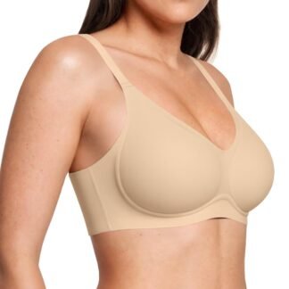 Vertvie Womens Seamless Jelly Bras No Underwire Comfort Push Up Bras Buttery Soft Wireless Bralette Full Coverage Sports Bra