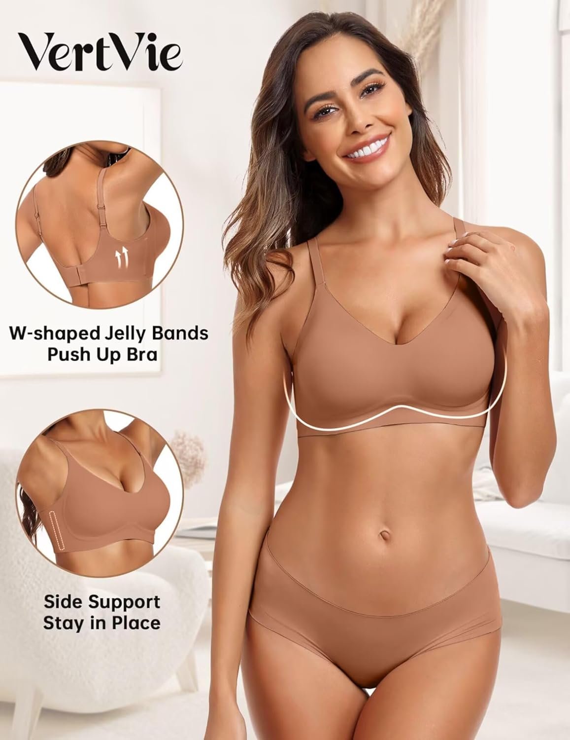 Vertvie Womens Seamless Jelly Bras No Underwire Comfort Push Up Bras Buttery Soft Wireless Bralette Full Coverage Sports Bra - lunas-mystic-emporium.com Vertvie Womens Seamless Jelly Bras No Underwire Comfort Push Up Bras Buttery Soft Wireless Bralette Full Coverage Sports Bra