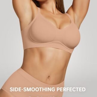 Vertvie Womens Seamless Jelly Bras No Underwire Comfort Push Up Bras Buttery Soft Wireless Bralette Full Coverage Sports Bra