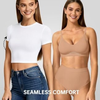 Vertvie Womens Seamless Jelly Bras No Underwire Comfort Push Up Bras Buttery Soft Wireless Bralette Full Coverage Sports Bra