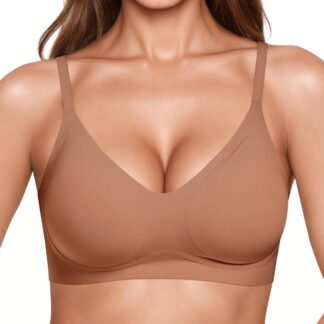 Vertvie Womens Seamless Jelly Bras No Underwire Comfort Push Up Bras Buttery Soft Wireless Bralette Full Coverage Sports Bra