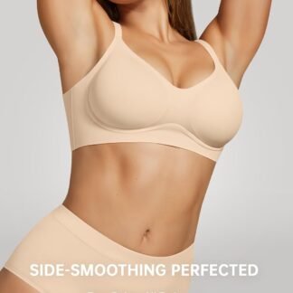 Vertvie Womens Seamless Jelly Bras No Underwire Comfort Push Up Bras Buttery Soft Wireless Bralette Full Coverage Sports Bra