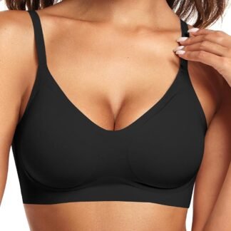 Vertvie Womens Seamless Jelly Bras No Underwire Comfort Push Up Bras Buttery Soft Wireless Bralette Full Coverage Sports Bra