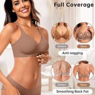 Vertvie Womens Seamless Jelly Bras No Underwire Comfort Push Up Bras Buttery Soft Wireless Bralette Full Coverage Sports Bra