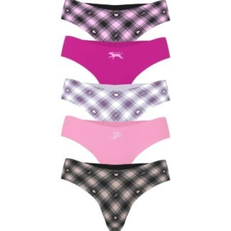 Victoria's Secret PINK Women's No Show Thong Underwear, Panties for Women, Multi Pack (XS-XXL)