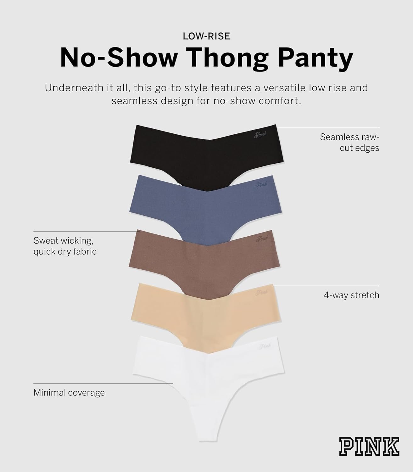 Victorias Secret PINK Womens No Show Thong Underwear Panties for Women Multi Pack XS-XXL - lunas-mystic-emporium.com Victoria's Secret PINK Women's No Show Thong Underwear, Panties for Women, Multi Pack (XS-XXL)
