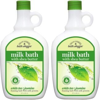 Village Naturals Bath Shoppe, White Tea and Jasmine Foaming Milk Bath, 28 Fl Oz, Pack of 2