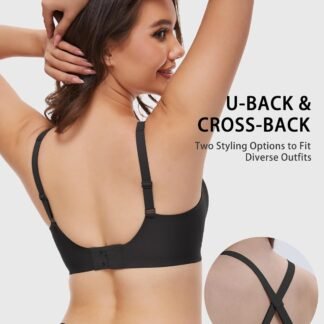 Vinfact Deep V Mesh Bras for Women No Underwire Buttery Soft Wireless Bras Lightly Support Seamless Bralettes