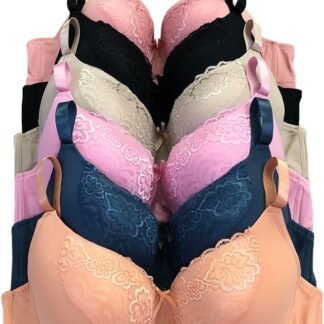 Viola's Secret 6 Pack of Color Print T-Shirt Bras B Cup C Cup and D Cup