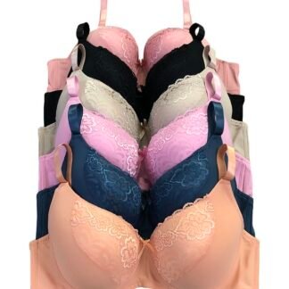 Viola's Secret 6 Pack of Color Print T-Shirt Bras B Cup C Cup and D Cup