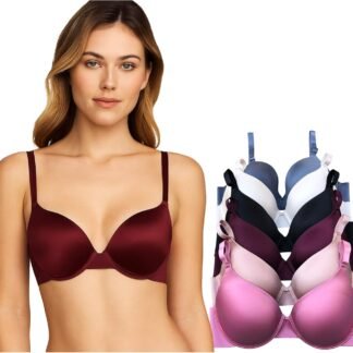 Viola's Secret 6 Pack of Color Print T-Shirt Bras B Cup C Cup and D Cup