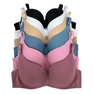 Viola's Secret 6 Pack of Color Print T-Shirt Bras B Cup C Cup and D Cup