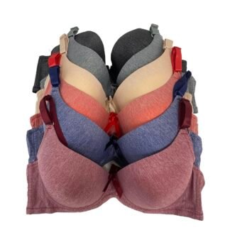 Viola's Secret 6 Pack of Color Print T-Shirt Bras B Cup C Cup and D Cup