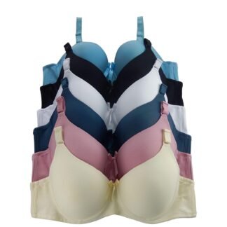 Viola's Secret 6 Pack of Color Print T-Shirt Bras B Cup C Cup and D Cup