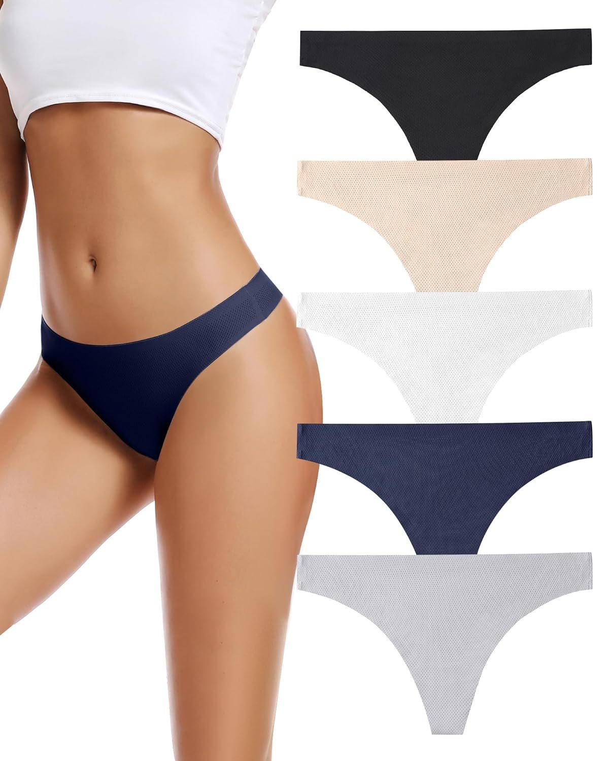 voenxe Seamless Women Underwear ThongsNo Show Ladies ThongNo Line Workout Breathable Comfortable PantiesSoft Undies5-Pack - lunas-mystic-emporium.com voenxe Seamless Women Underwear Thongs,No Show Ladies Thong,No Line Workout Breathable Comfortable Panties,Soft Undies,5-Pack