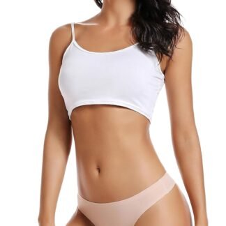 voenxe Seamless Women Underwear Thongs,No Show Ladies Thong,No Line Workout Breathable Comfortable Panties,Soft Undies,5-Pack