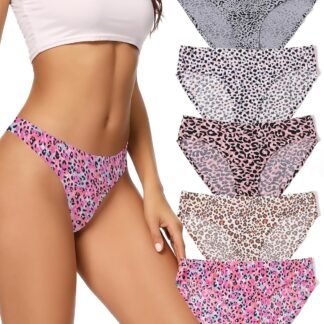 voenxe Women Bikini Underwear,Seamless Breathable Ladies Panties,No Show Comfortable Briefs Undies,Invisible Hipster,5-Pack
