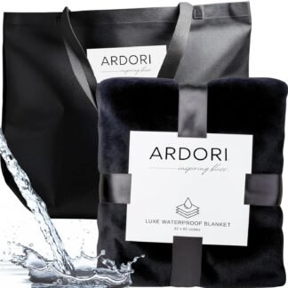 Waterproof Blanket King Size, Black & Gray 82x82"- Water Proof and Stain Resistant Blankets for Couples Bed Intimacy, Fleece Moisture Absorbent, Layered Sheet Protector,...