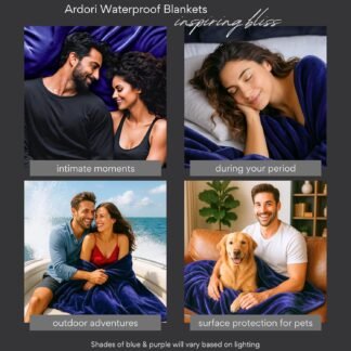 Waterproof Blanket King Size (Indigo, 82x82") Absorbent, Leakproof Fleece Protector for Bed, Couch - Water Proof and Stain Resistant, Plush Throw Blankets, Moisture Repellant...