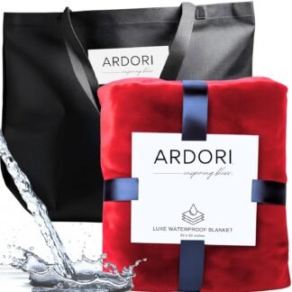 Waterproof Blanket King Size, Red & Black, 82x82"- Water Proof and Stain Resistant Blankets for Couples Bed Intimacy, Fleece Moisture Absorbent, Layered Sheet Protector,...