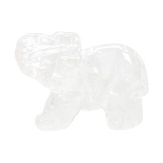 WHAL&YUNE 1.5 Inch Natural Crystal Elephant Figurine, Hand-Carved Gemstone Elephant Statue, Mini Crystal Animal Sculpture for Home Desk Shelf Decoration, Collectible Gift-Moss...