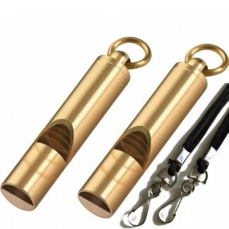 Whistle Emergency Auspicfly 2 pc Brass Loud Survival Whistles with Lanyard Hyper Safety Keychain Whistle for Self Defense, Hiking, Skiing, Coach, Boating, Training, Adult