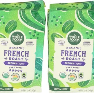 Whole Foods Market, Organic Ground Coffee, Dark French Roast, Smoky & Sweet, Smooth & Creamy, 12 Ounce