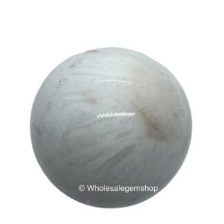 WholesaleGemShop Natural Scolecite Quartz 40-45 mm Ball Sphere Gemstone A+ Hand Carved Crystal Altar Healing Devotional Focus Spiritual Chakra Cleansing Metaphysical Gift Men Women