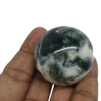 WholesaleGemShop Natural Scolecite Quartz 40-45 mm Ball Sphere Gemstone A+ Hand Carved Crystal Altar Healing Devotional Focus Spiritual Chakra Cleansing Metaphysical Gift Men Women