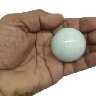 WholesaleGemShop Natural Scolecite Quartz 40-45 mm Ball Sphere Gemstone A+ Hand Carved Crystal Altar Healing Devotional Focus Spiritual Chakra Cleansing Metaphysical Gift Men Women