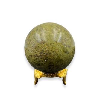 WholesaleGemShop Natural Vesuvianite Quartz 40-45 mm Ball Sphere Gemstone A+ Hand Carved Crystal Altar Healing Devotional Focus Spiritual Chakra Cleansing Metaphysical Gift Men...