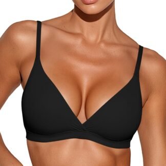 Wireless Triangle Bralettes for Women Plunge Unlined Bras No Underwire Comfortable Unpadded Everyday Tshirt Bra