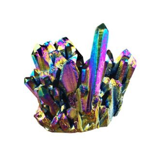 Wixine 1Pcs 30g Quartz Crystal Rainbow Titanium Cluster Mineral Specimen Reiki Healing