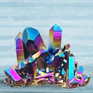 Wixine 1Pcs 30g Quartz Crystal Rainbow Titanium Cluster Mineral Specimen Reiki Healing