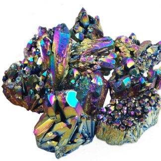 Wixine 1Pcs 30g Quartz Crystal Rainbow Titanium Cluster Mineral Specimen Reiki Healing