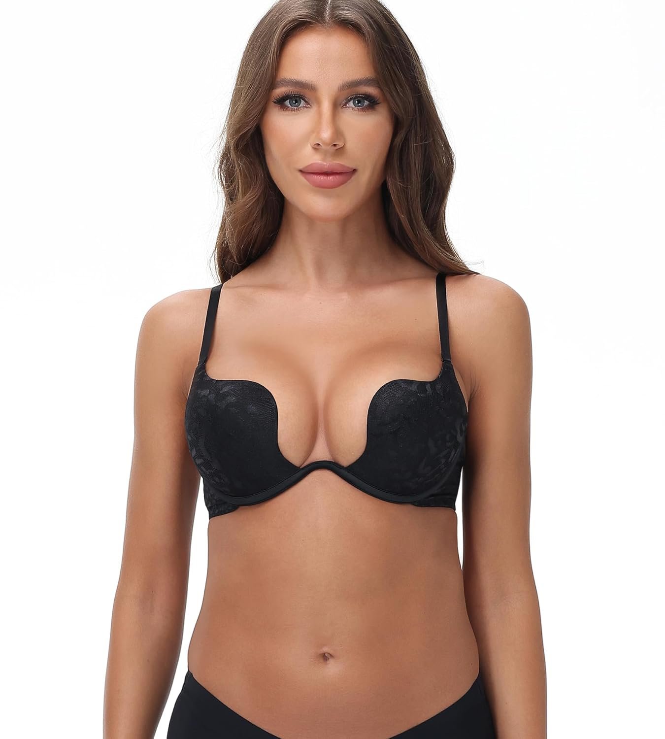 Women-Deep-V-Plunge-Bras Push Up Sexy Cleavage Bra with Underwire Lightly Padded Low Cut Back Convertible Strap - lunas-mystic-emporium.com Women-Deep-V-Plunge-Bras Push Up Sexy Cleavage Bra with Underwire Lightly Padded Low Cut Back Convertible Strap