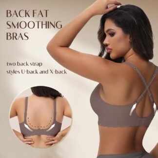 Women's Seamless Bras Wirefree, Deep V Petal Bralette No Underwire Plunge Everyday Bras Wireless Sports Bra