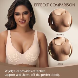 Women's Seamless Bras Wirefree, Deep V Petal Bralette No Underwire Plunge Everyday Bras Wireless Sports Bra