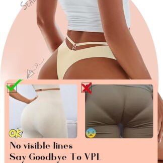 Women's Underwear Seamless Thongs 6 Pack No Show Thong Breathable Invisibles Hollow Out Sexy Panties Underwear