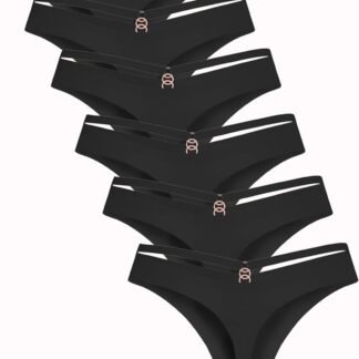 Women's Underwear Seamless Thongs 6 Pack No Show Thong Breathable Invisibles Hollow Out Sexy Panties Underwear