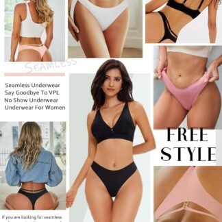 Women's Underwear Seamless Thongs 6 Pack No Show Thong Breathable Invisibles Hollow Out Sexy Panties Underwear