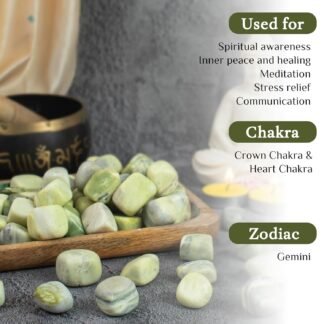 ZAICUS 1lb Serpentine Tumbled Stones | Polished Crystals Healing | Natural Stones | Feng Shui | Chakra Balancing | Good Luck | Reiki Gift | Home Decor | Size 20-25 mm