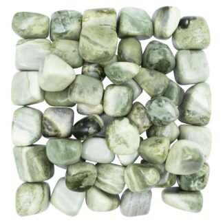 ZAICUS 1lb Serpentine Tumbled Stones | Polished Crystals Healing | Natural Stones | Feng Shui | Chakra Balancing | Good Luck | Reiki Gift | Home Decor | Size 20-25 mm