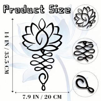 Zckjnoi Metal Wall Art Lotus Flower Yoga Room Decor, Black Metal Meditation Wall Arts Sculpture, Spiritual Mandala Wall Decor, Zen Buddhist Wall Decor for Living Room Bedroom...