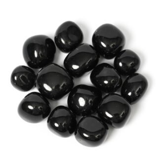 ZenQ 1/2 lb Tumbled Black Obsidian Stones for Wicca, Reiki, and Energy Crystal Healing, Natural Black Obsidian Stone from Mexico