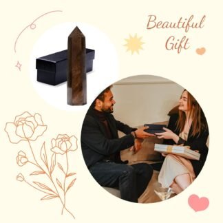 ZHIYUXI 3.7-4" Smoky Quartz Crystal Wand Hexagonal Pointed Healing Crystals Tower Stone 1 Pc Large Crystals Reiki Energy Balancing Meditation Therapy Gemstones Decoration Stones...