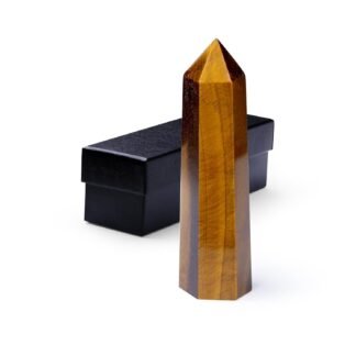 ZHIYUXI 3.7-4" Tiger's Eye Crystals Wands Healing Crystal Tower Hexagonal Pointed Stone 1 Pc Large Crystals Reiki Energy Balancing Meditation Therapy Gemstones Decoration Gifts